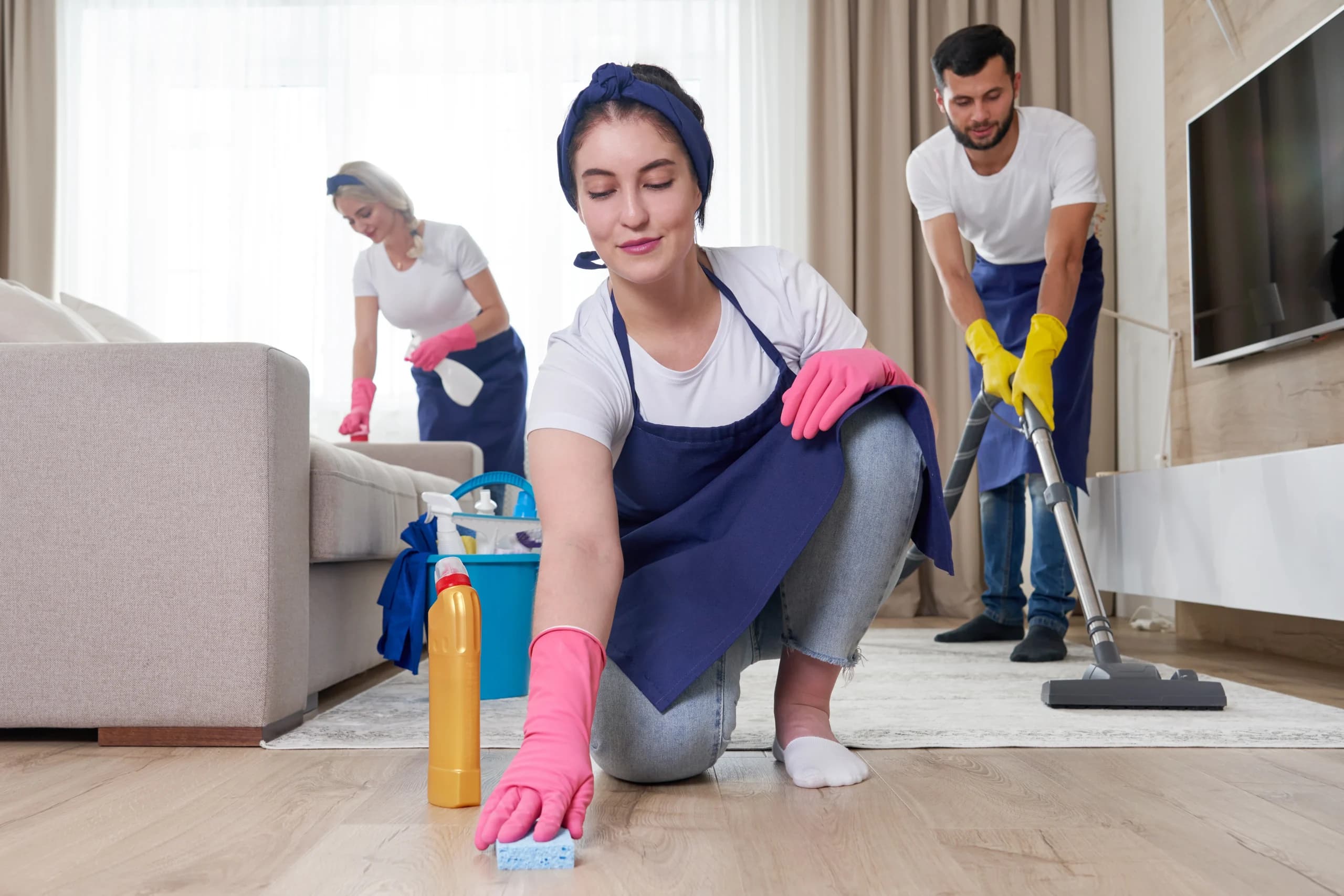 Professional cleaning team preparing a spotless Sydney property